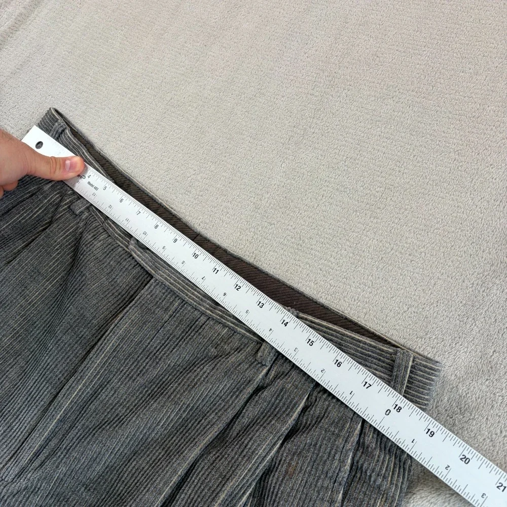 ZANELLA Pleated Cuffed Pants in Grey Wale Corduroy Men 36x31 (Tag 38) Italy NWOT